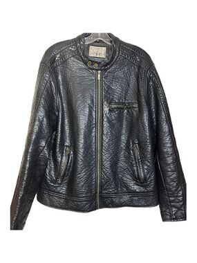 Rainforest Faux Vegan Leather Tailored Fit Moto Racer Jacket